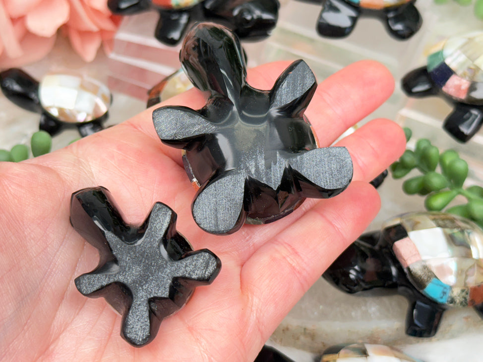 Abalone Obsidian Turtle