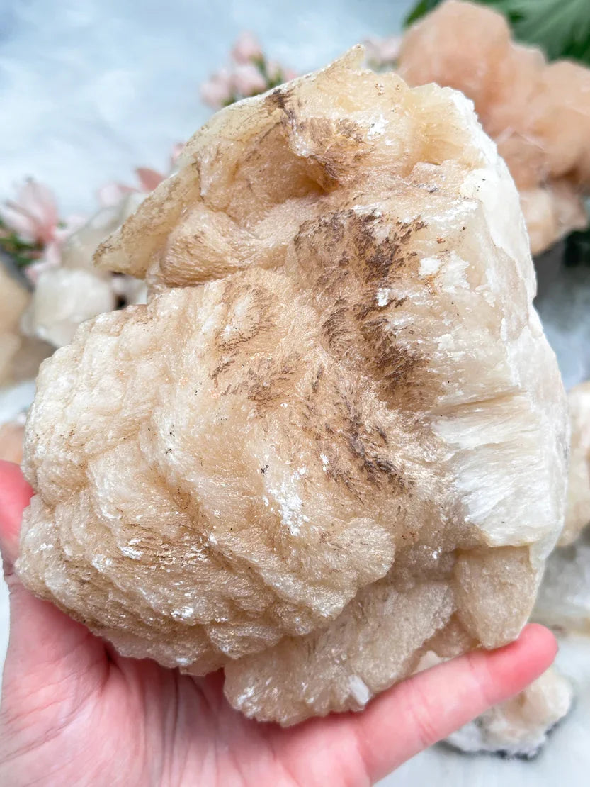 Peach Stilbite Clusters