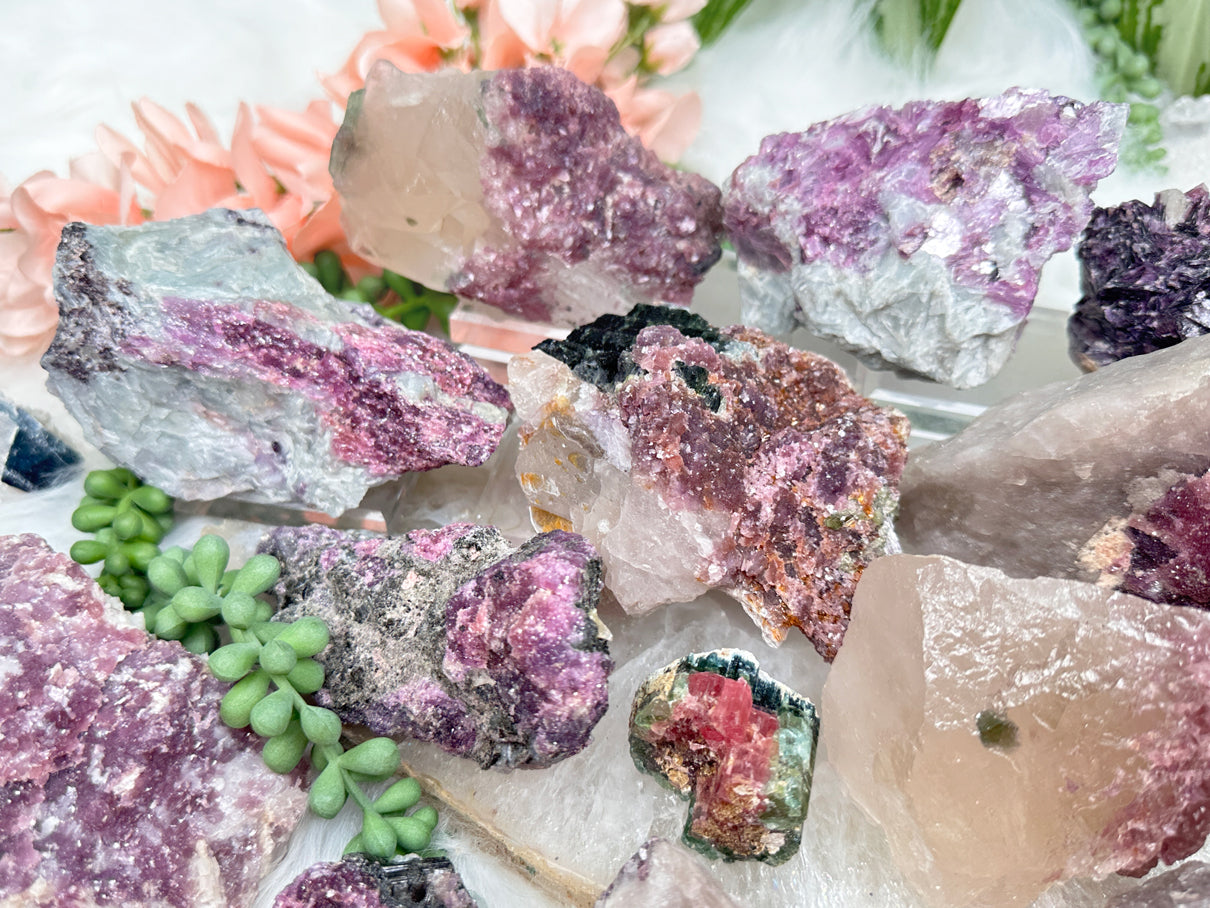 Unicorn Stone Watermelon Tourmaline Green Pink Purple selling Lepidolite Crystal Cluster