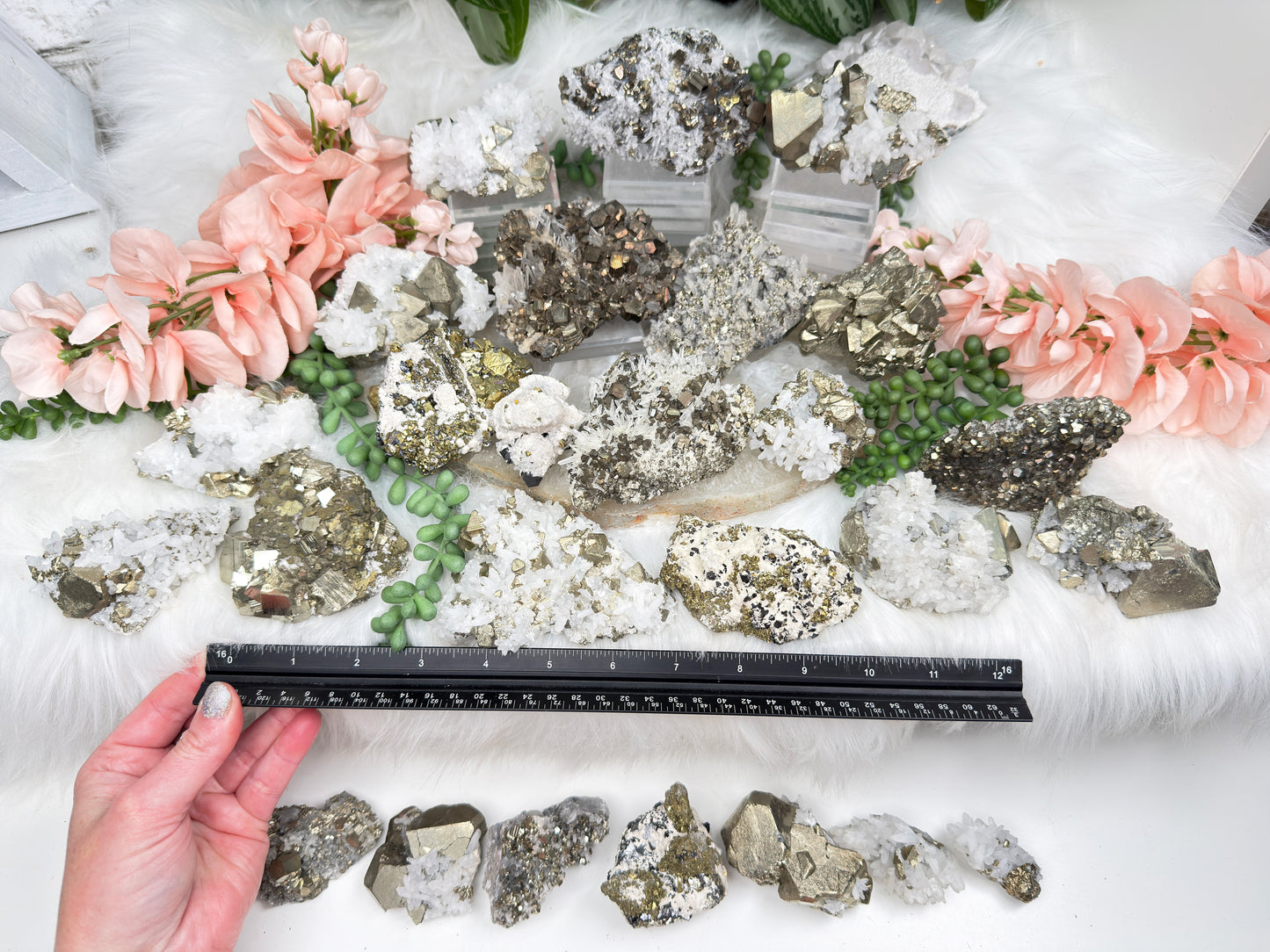Peru Pyrite & Quartz Clusters