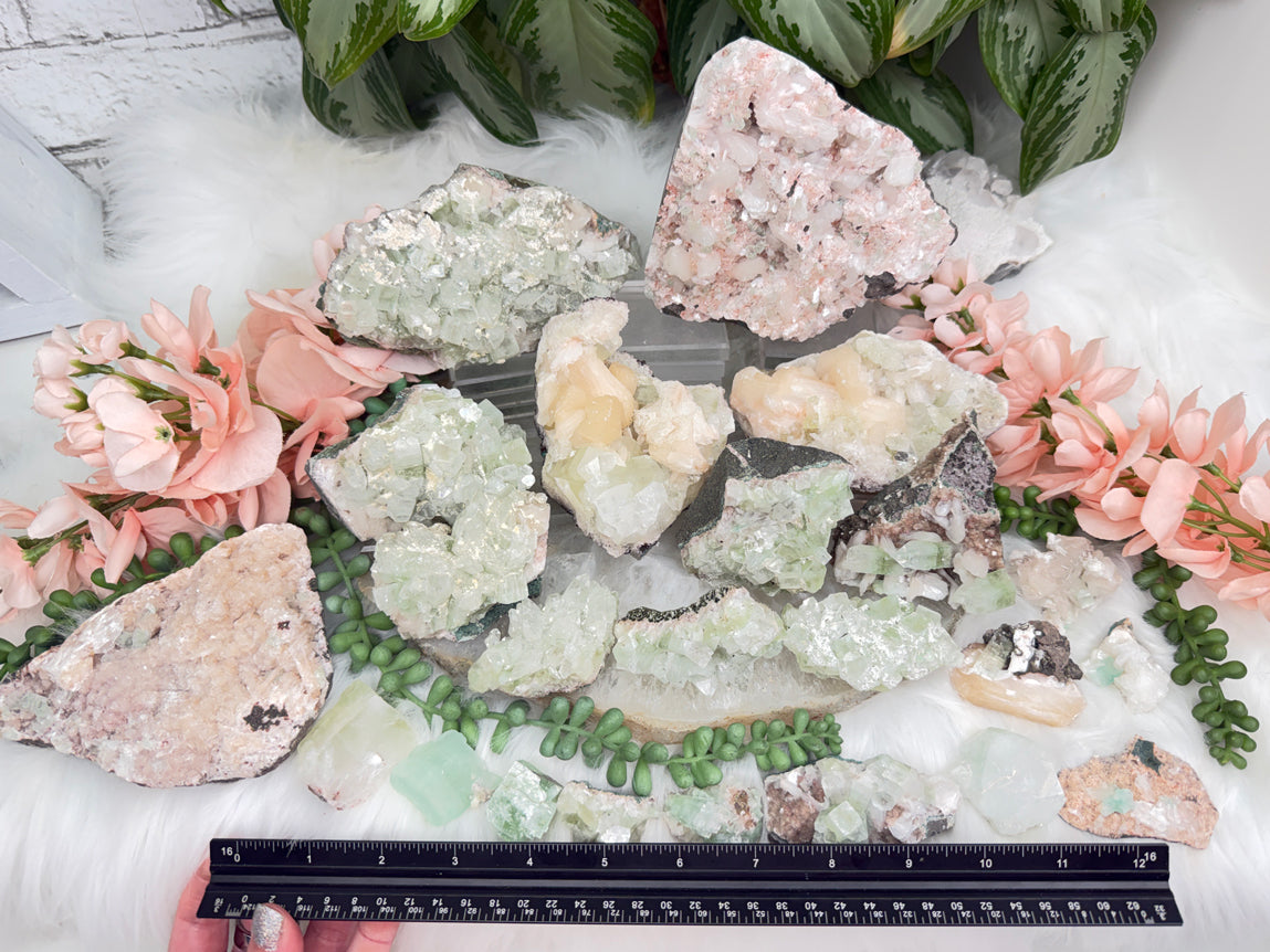 Green Apophyllite Clusters