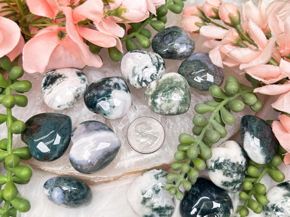 Moss Agate Hearts