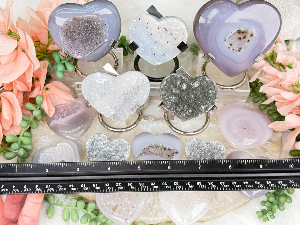 Gray Agate Hearts