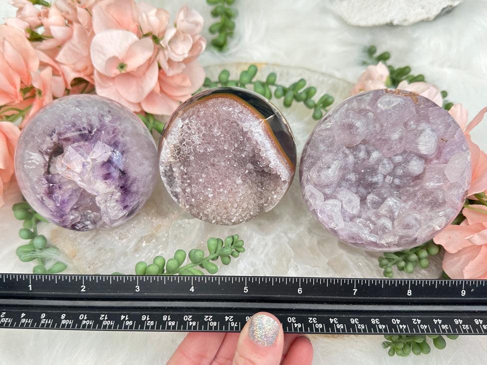 Purple Amethyst Geode Spheres
