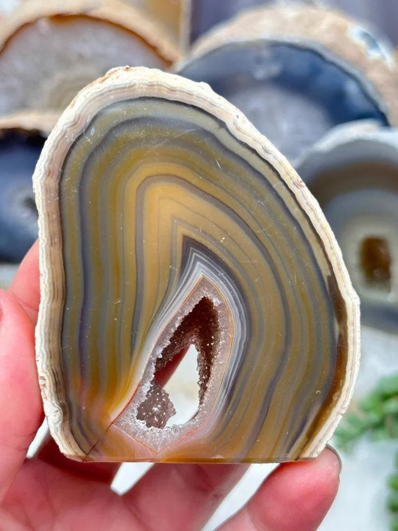 Standing Natural Geode Slices