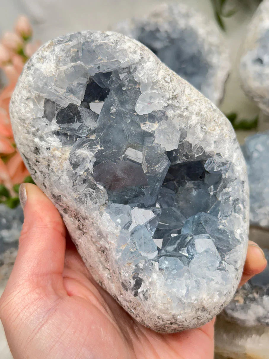 Blue Celestite Crystals