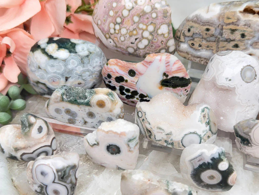 Old Stock Orbicular Ocean Jasper Pieces - Choose Exact One