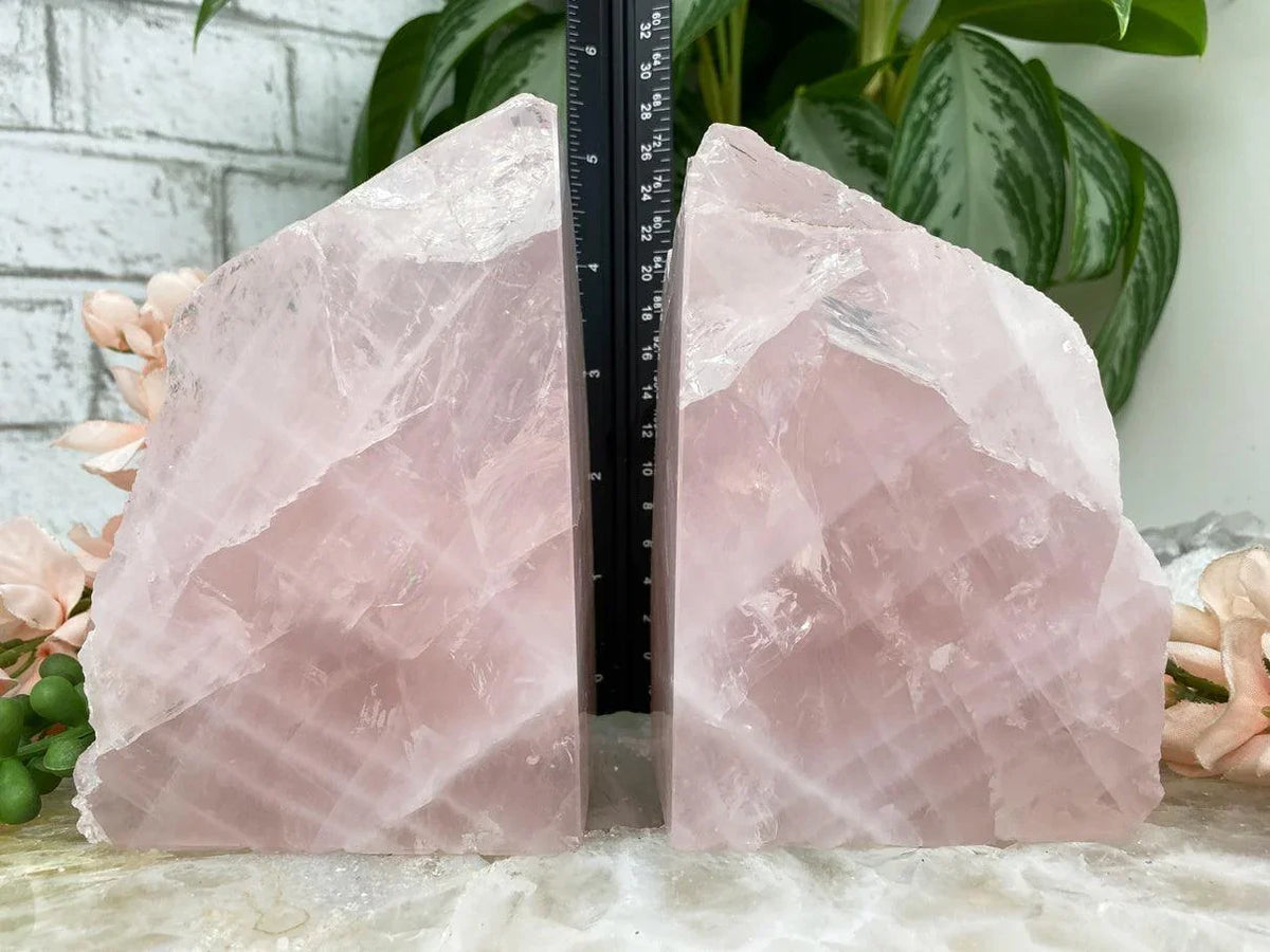 Rose Quartz Bookends