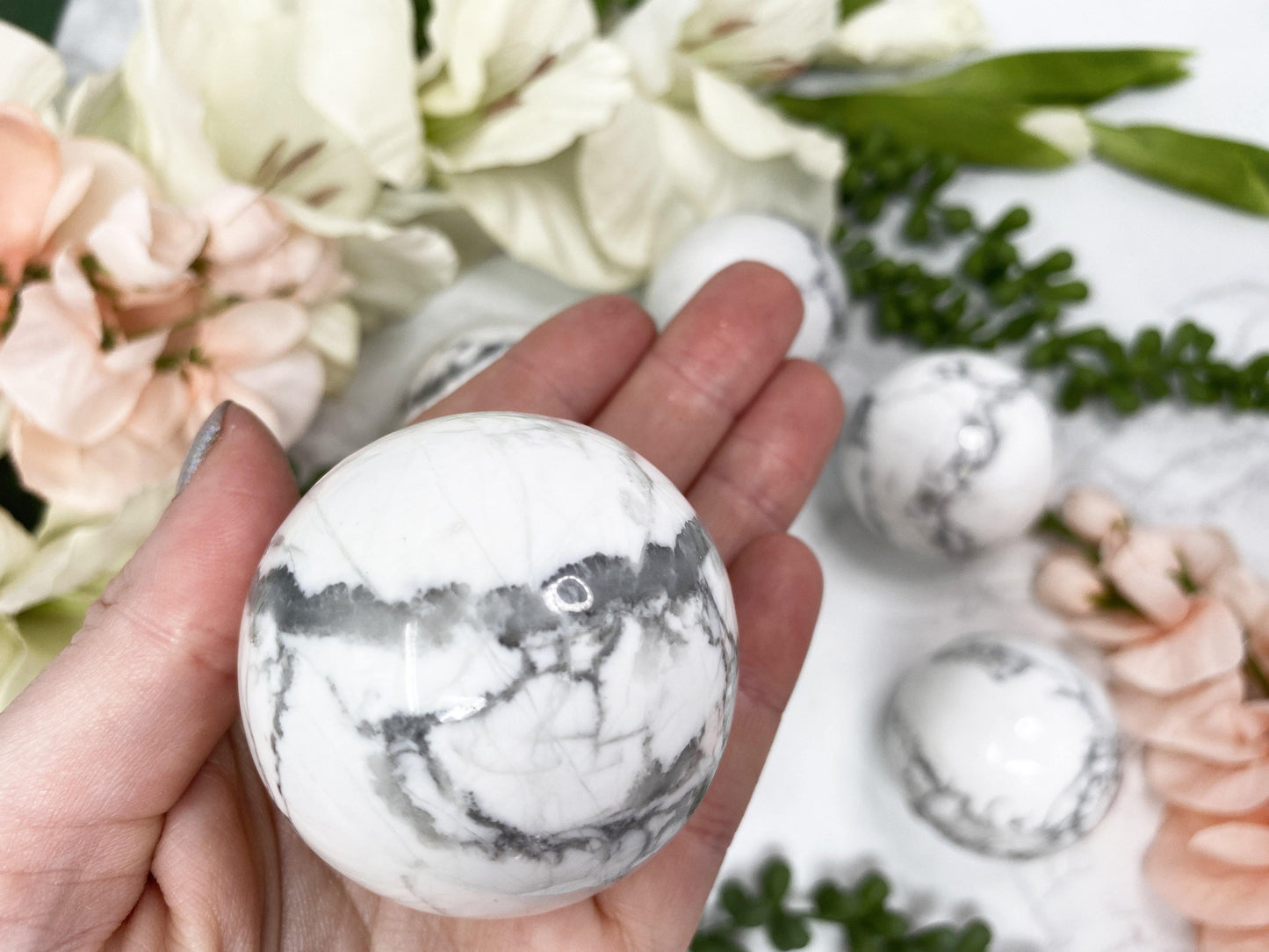 2 inch Natural White Howlite Sphere