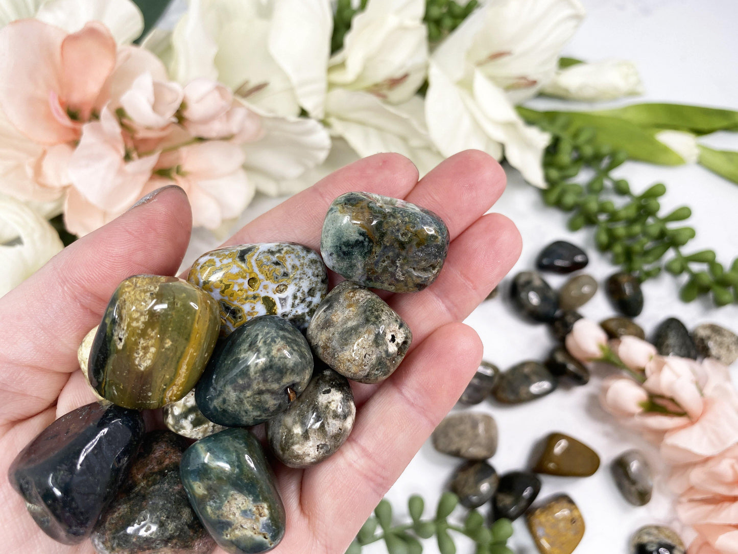 Tumbled Ocean Jasper Crystals