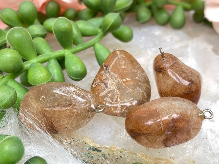 Natural Rutilated Quartz Crystal Pendants For Sale