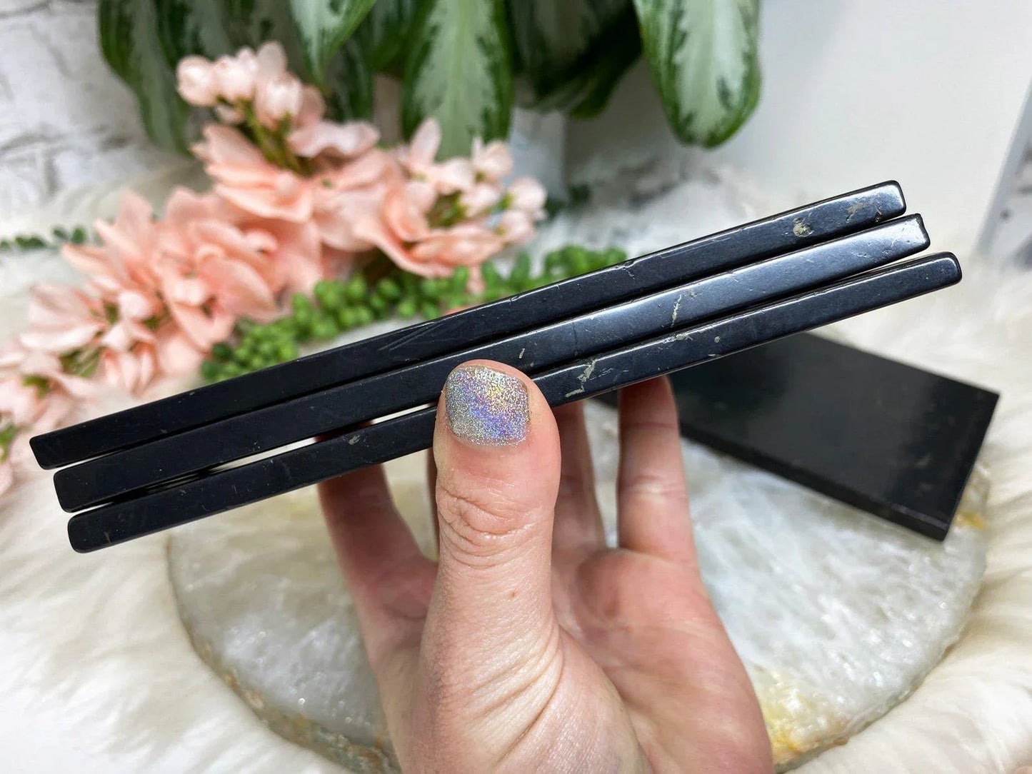 Shungite thin cellphone tiles