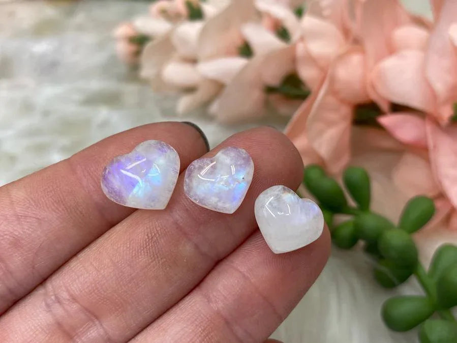 Moonstone Heart Cabochons