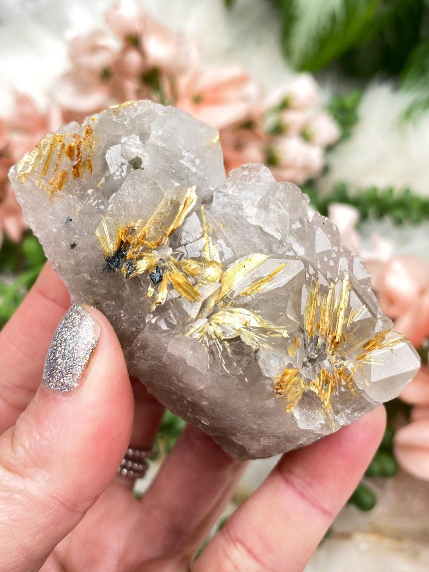 6.5 Smoky, Yellow Quartz Crystal Cluster (Heat Treated