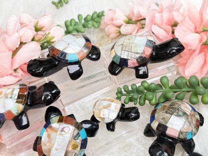 Abalone Obsidian Turtle