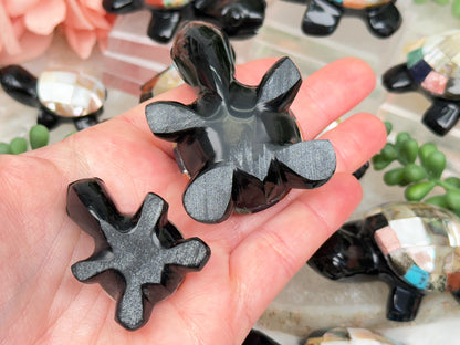Abalone Obsidian Turtle
