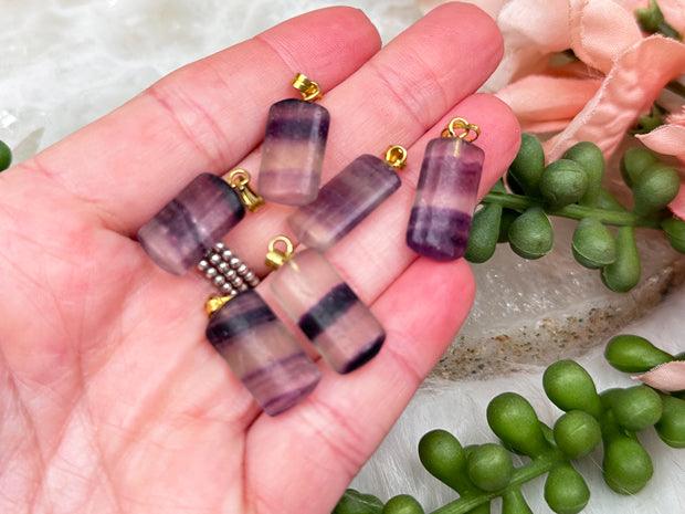 Purple Fluorite necklace Pendants