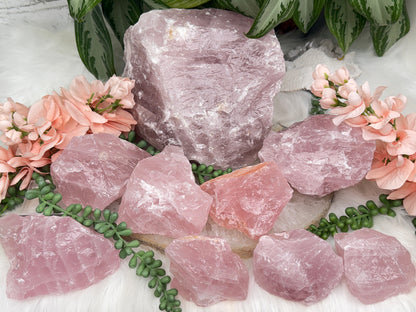 large-pink-raw-rose-quartz-crystals