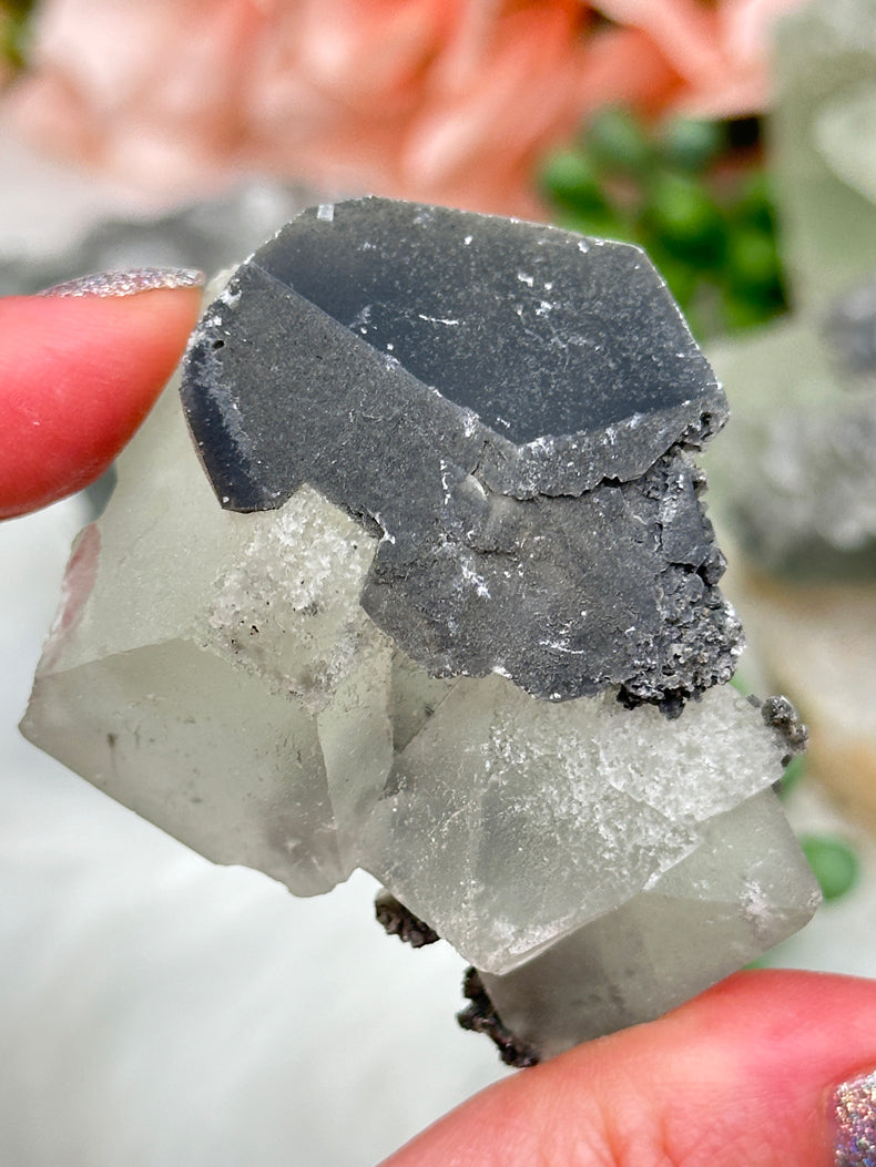 Green Fluorite Gray Bladed Calcite