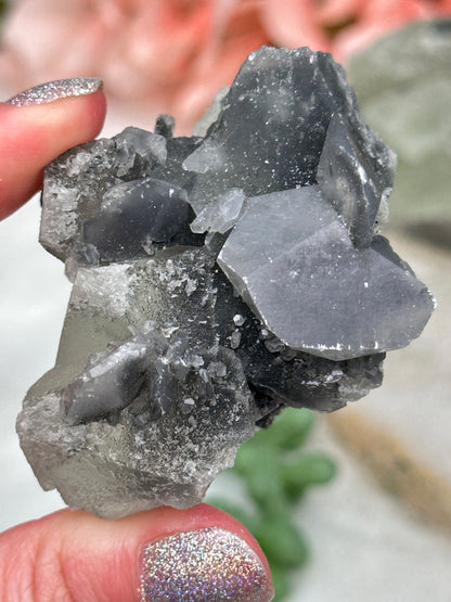 Green Fluorite Gray Bladed Calcite