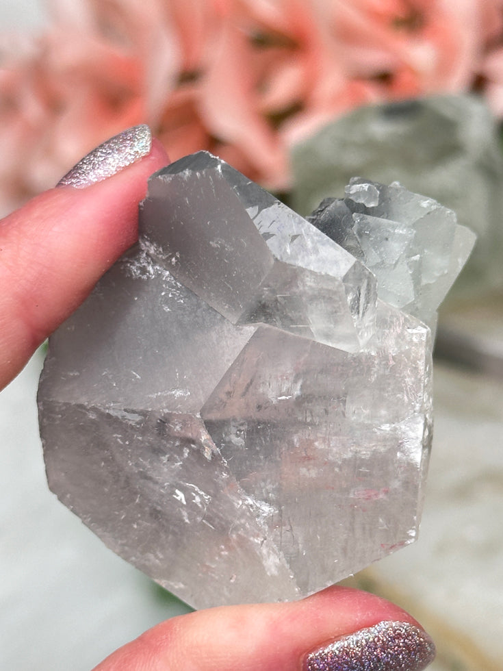 Green Fluorite Gray Bladed Calcite