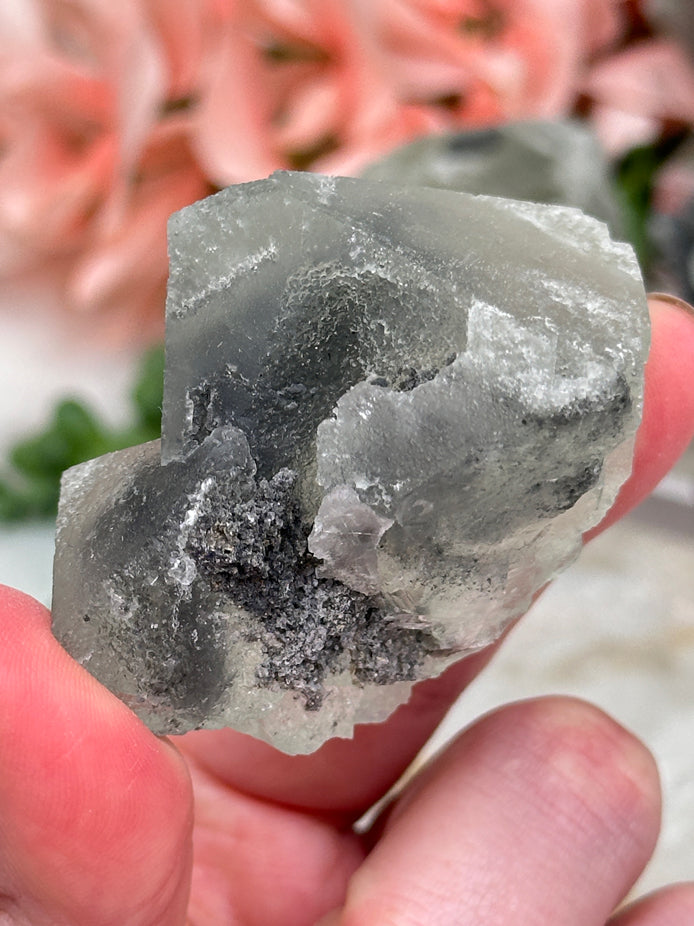 Green Fluorite Gray Bladed Calcite