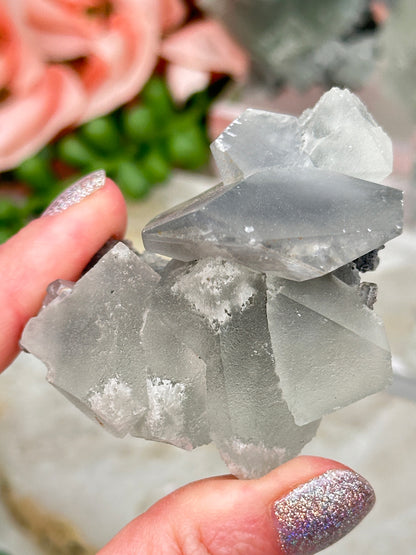 Green Fluorite Gray Bladed Calcite