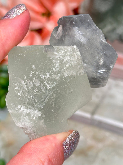 Green Fluorite Gray Bladed Calcite