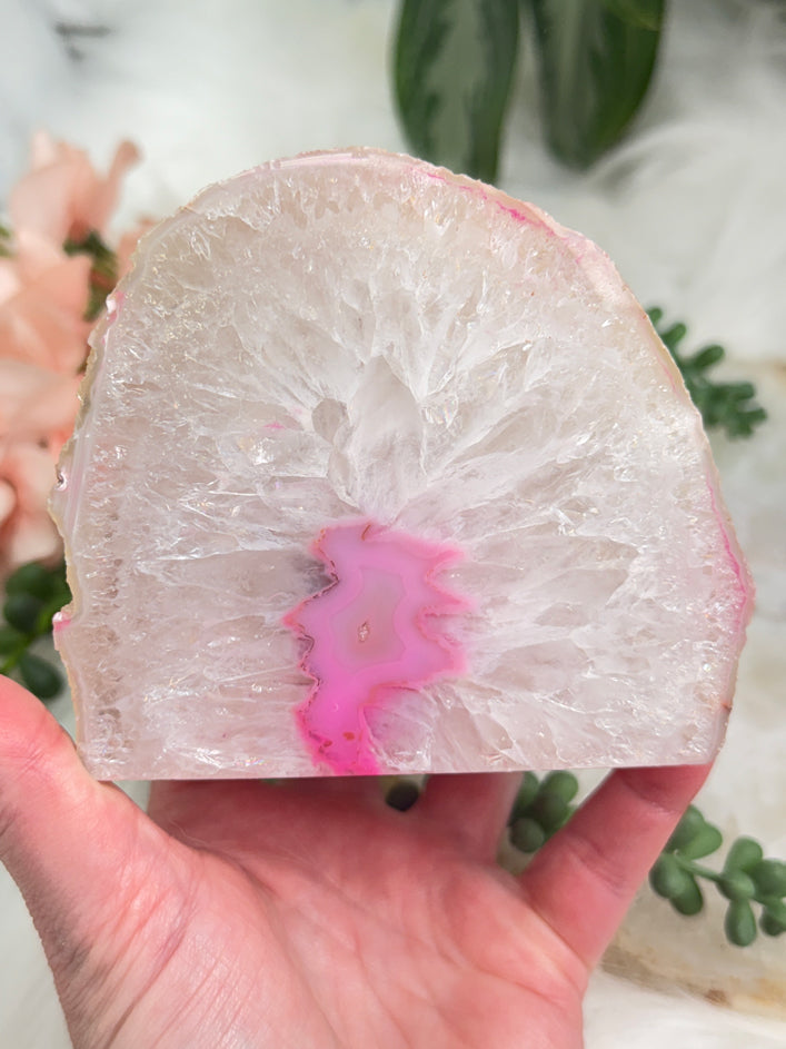 Pink Agate Candle Holders