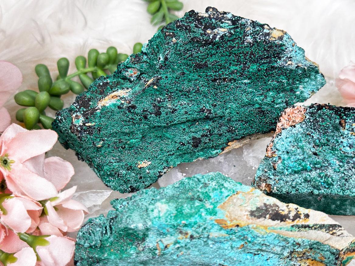 Blue Chrysocolla Green Malachite Crystals From Morocco