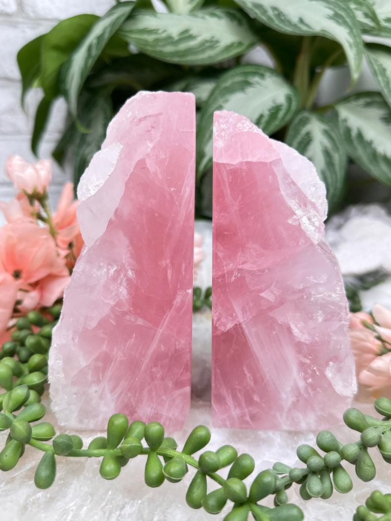 Rose Quartz Bookends