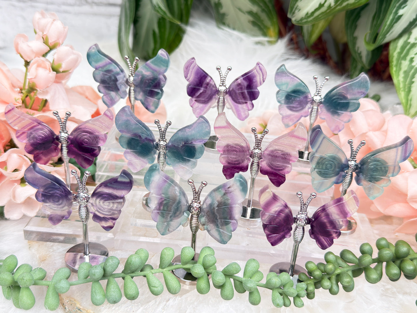 Mini Fluorite Crystal Butterflies