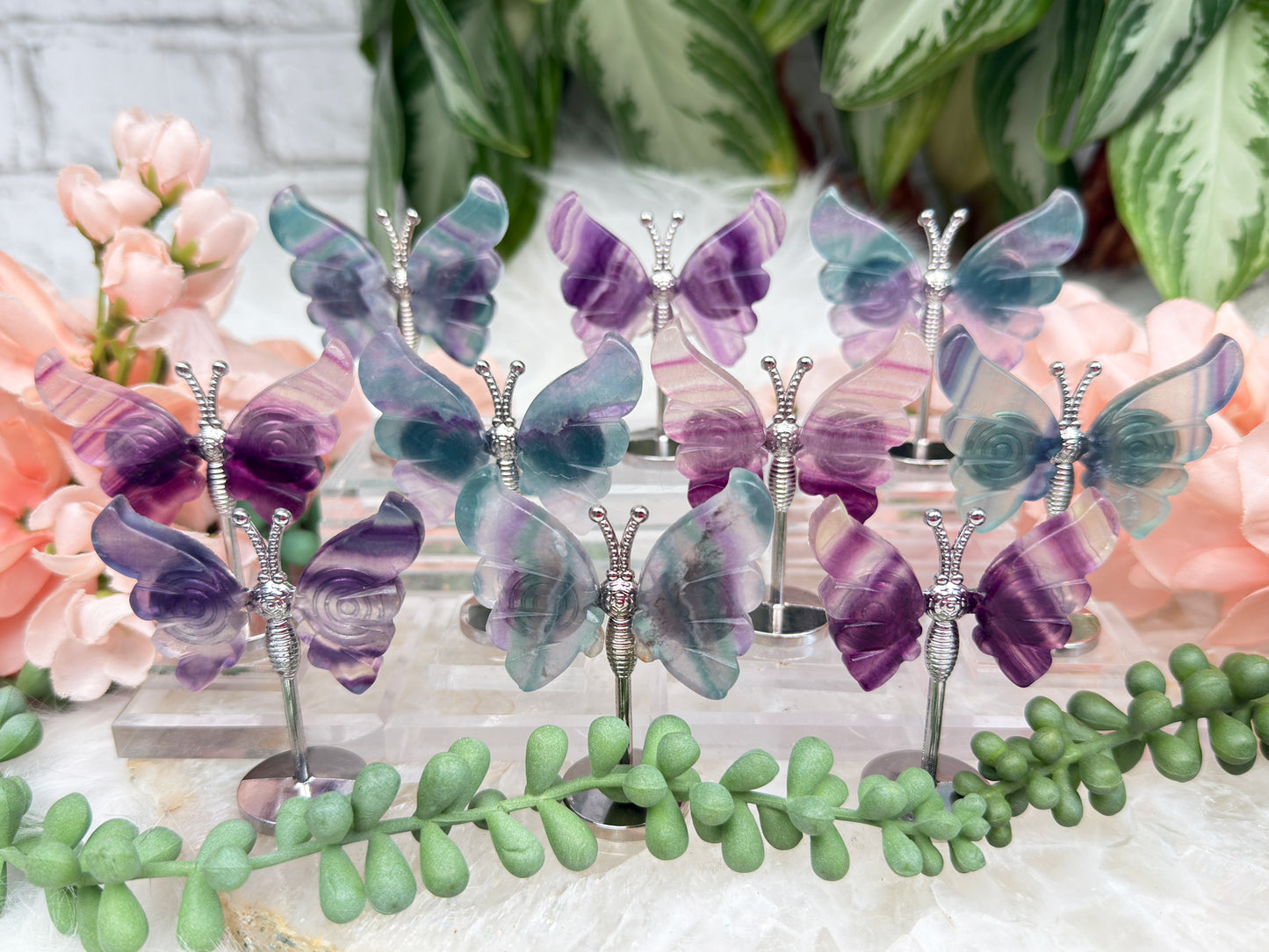 Mini Fluorite Crystal Butterflies