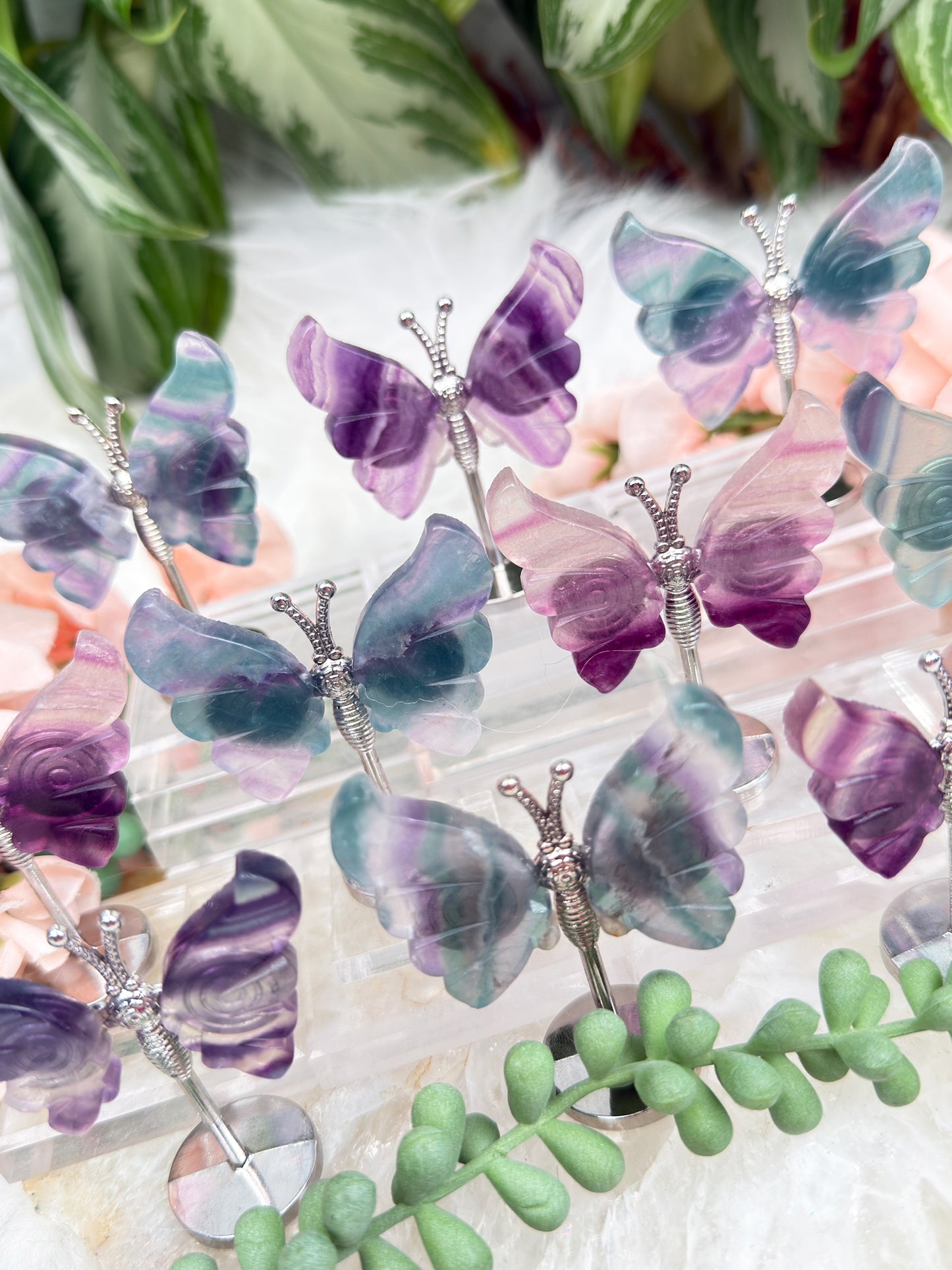 Mini Fluorite Crystal Butterflies