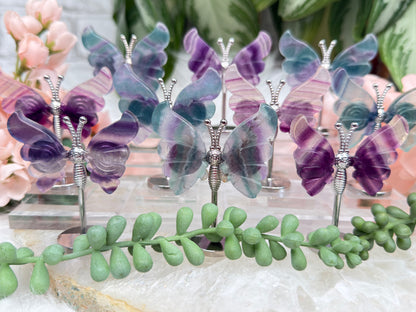 Mini Fluorite Crystal Butterflies