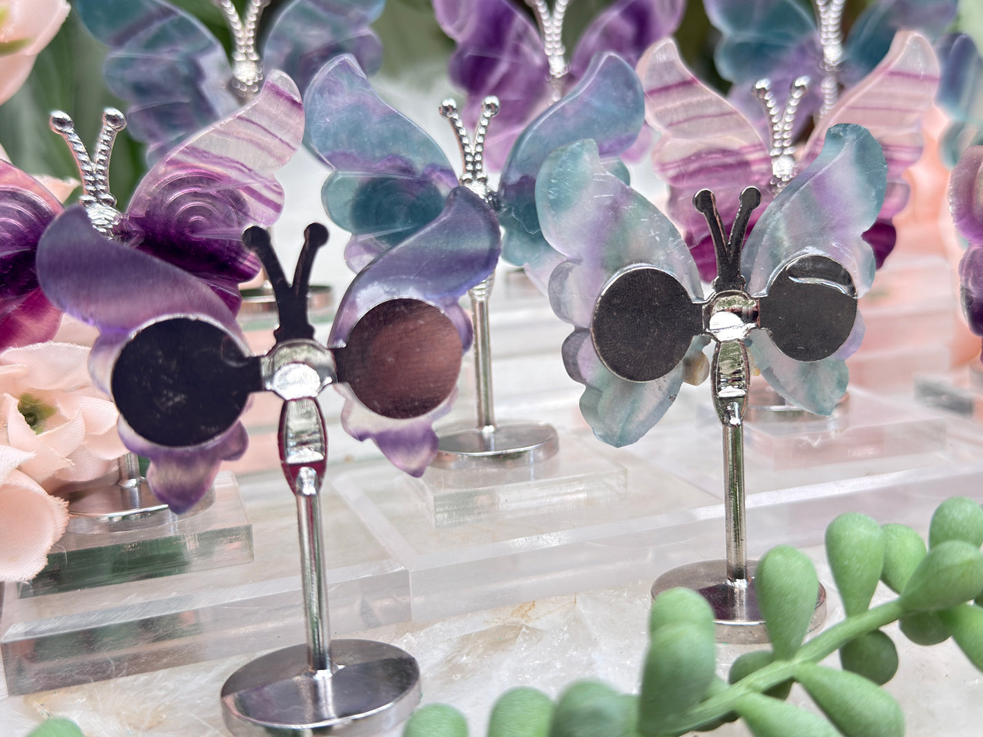 Mini Fluorite Crystal Butterflies