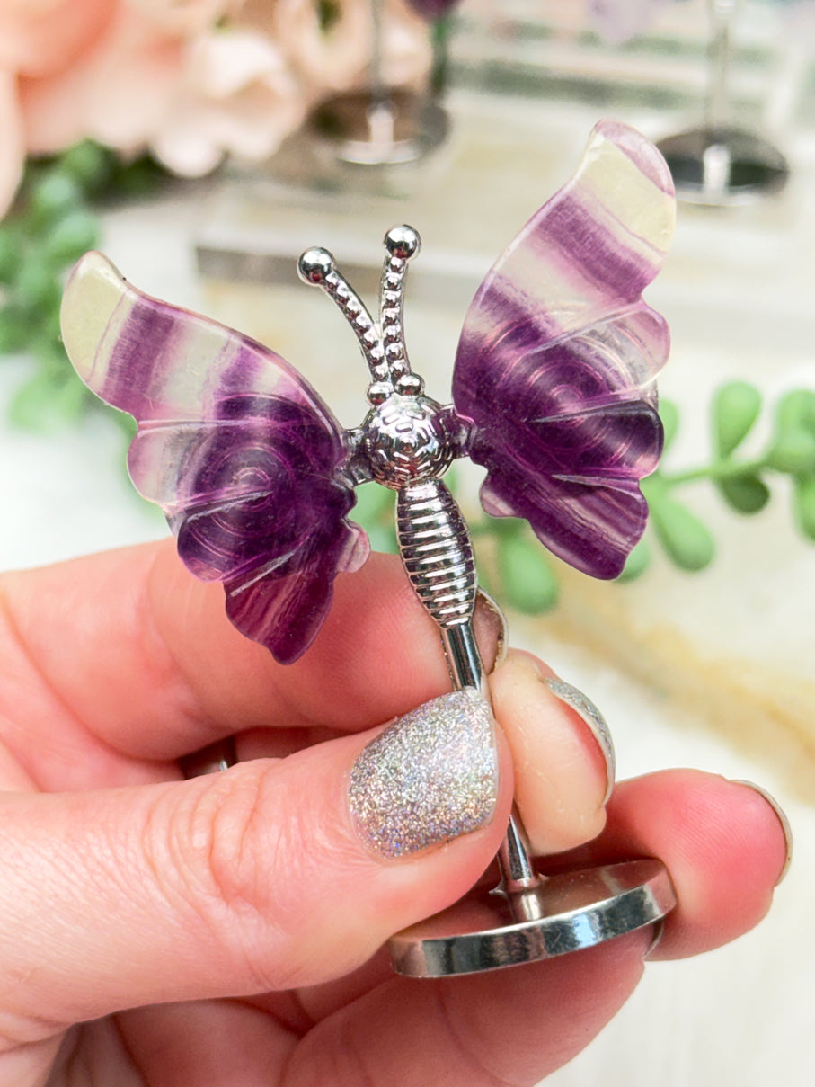 Mini Fluorite Crystal Butterflies
