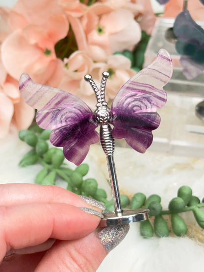 Mini Fluorite Crystal Butterflies
