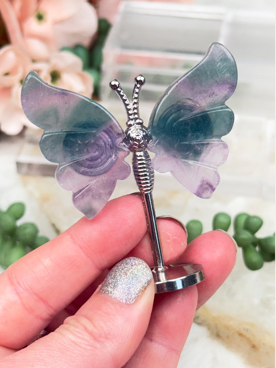 Mini Fluorite Crystal Butterflies