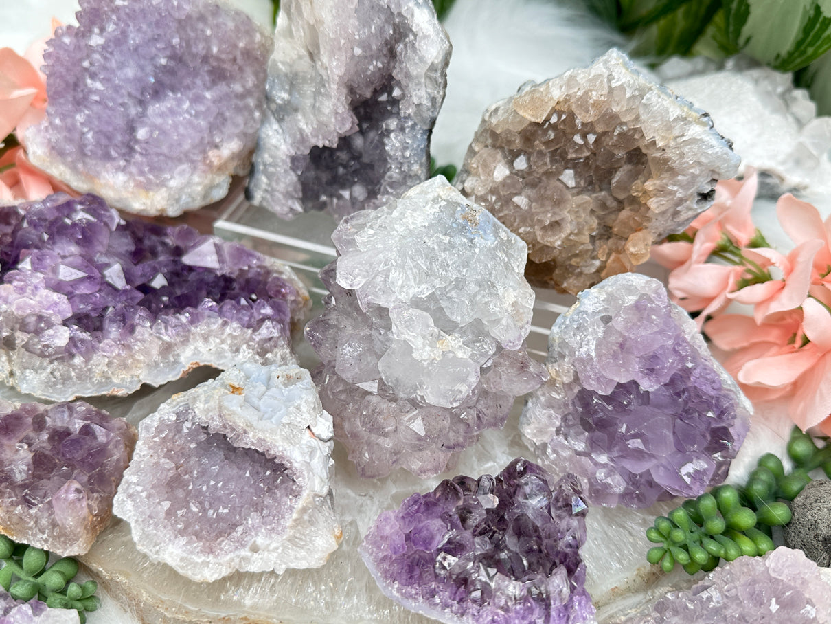 White Calcite & Amethyst Specimen // Purple Amethyst // good Amethyst Crystal // Metaphysical Stone // Village Silversmith