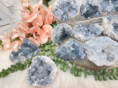 Blue Celestite Clusters