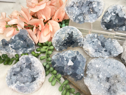 Blue Celestite Clusters