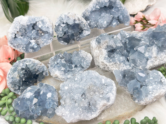Blue Celestite Clusters