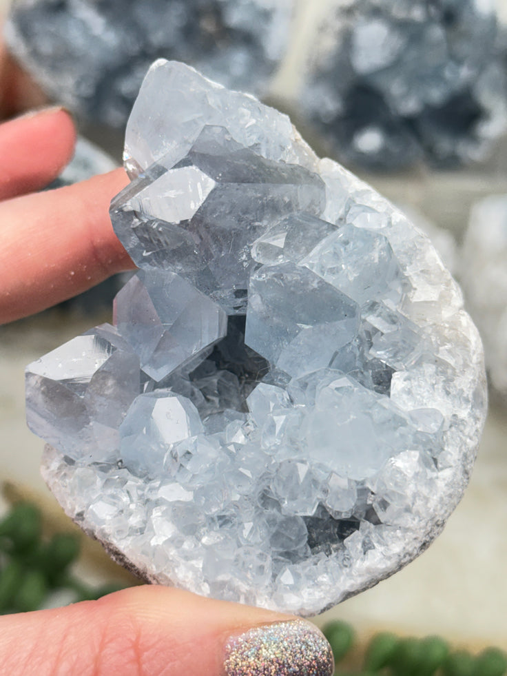 Blue Celestite Clusters