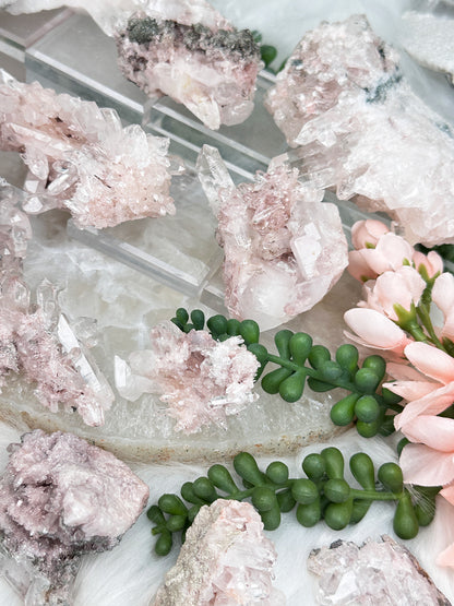 Colombian Pink Quartz Clusters