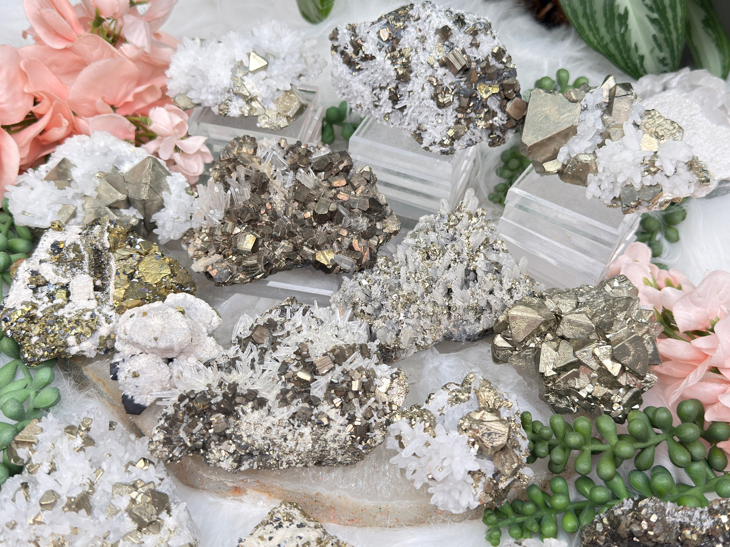 Peru Pyrite & Quartz Clusters