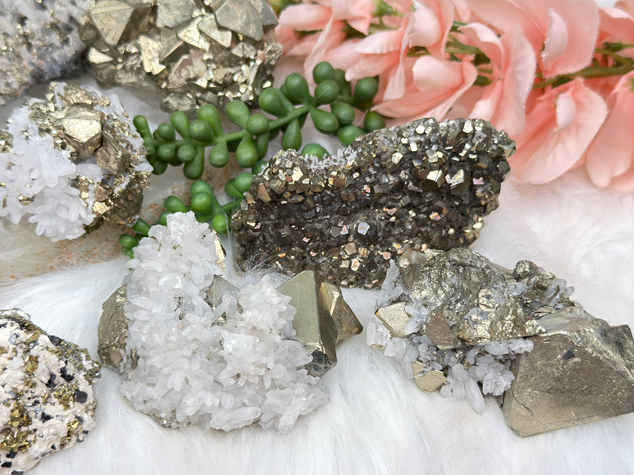 Peru Pyrite & Quartz Clusters