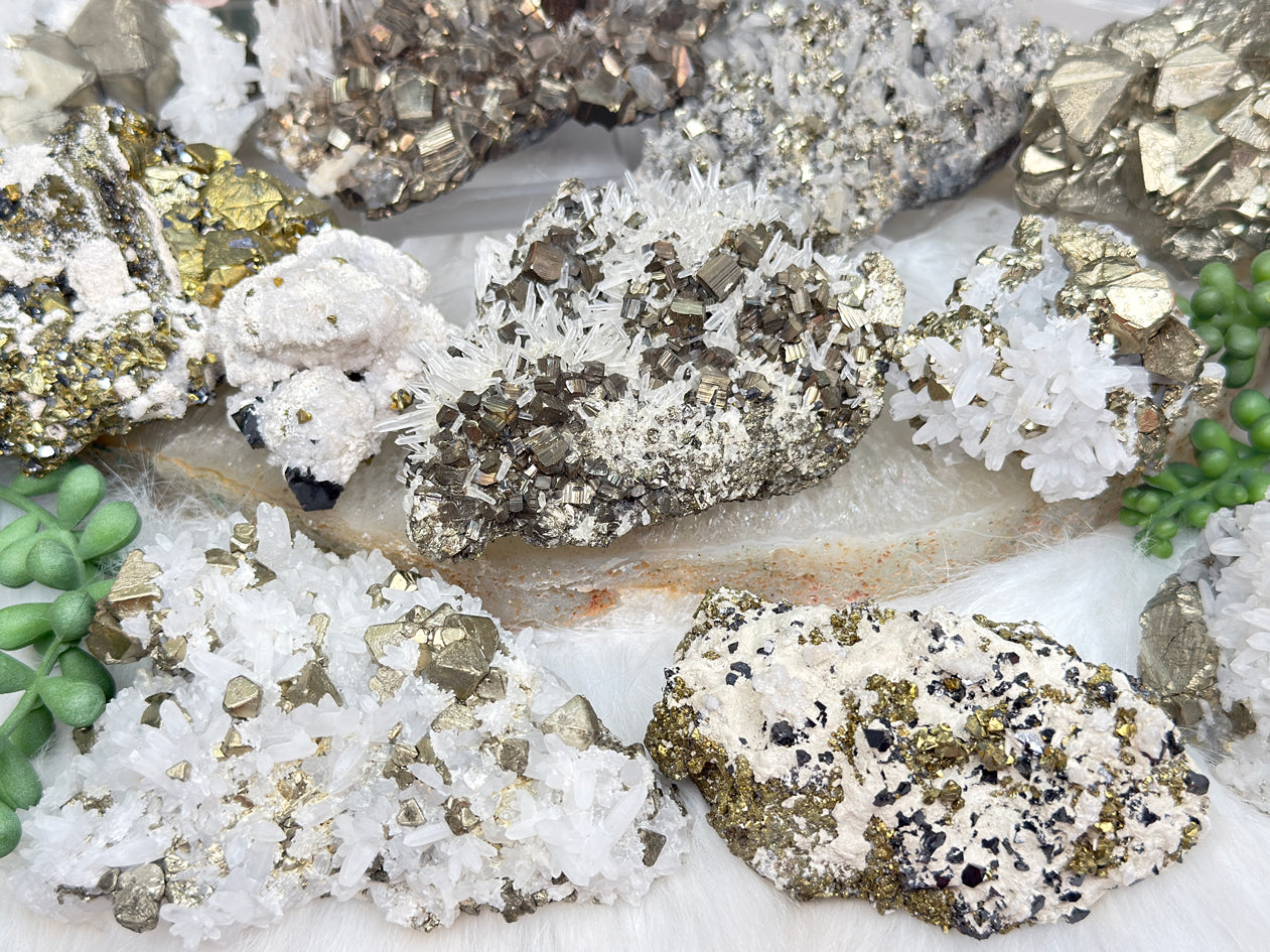 Peru Pyrite & Quartz Clusters