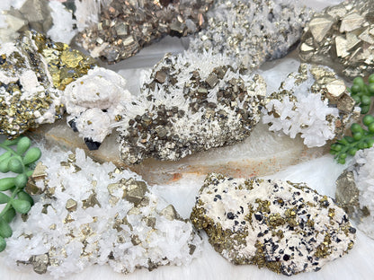 Peru Pyrite & Quartz Clusters
