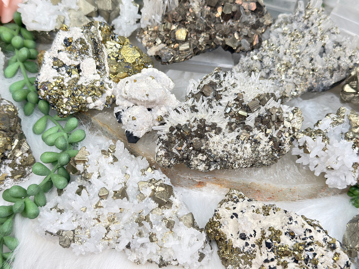 Peru Pyrite & Quartz Clusters